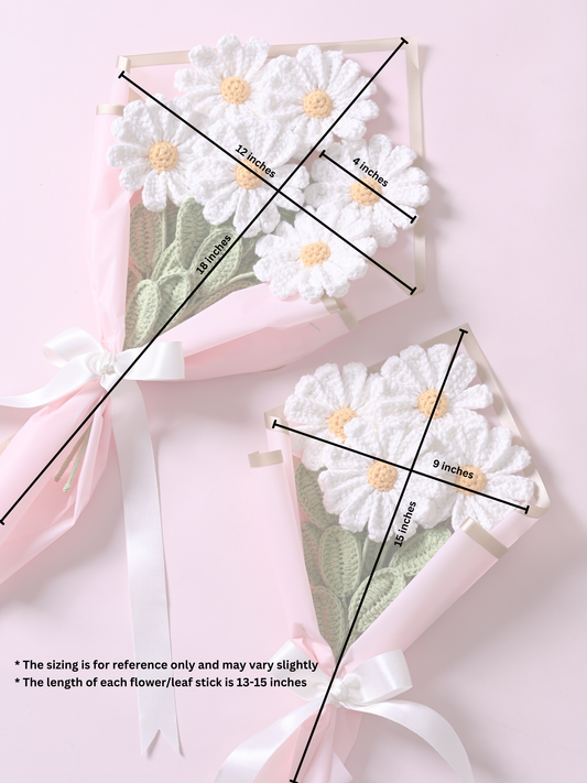 Crochet Daisy Bouquet of 4