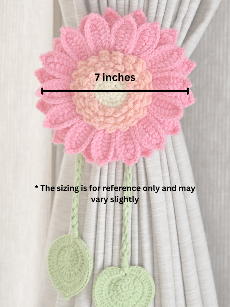 Pink Sunflower Curtain Tie