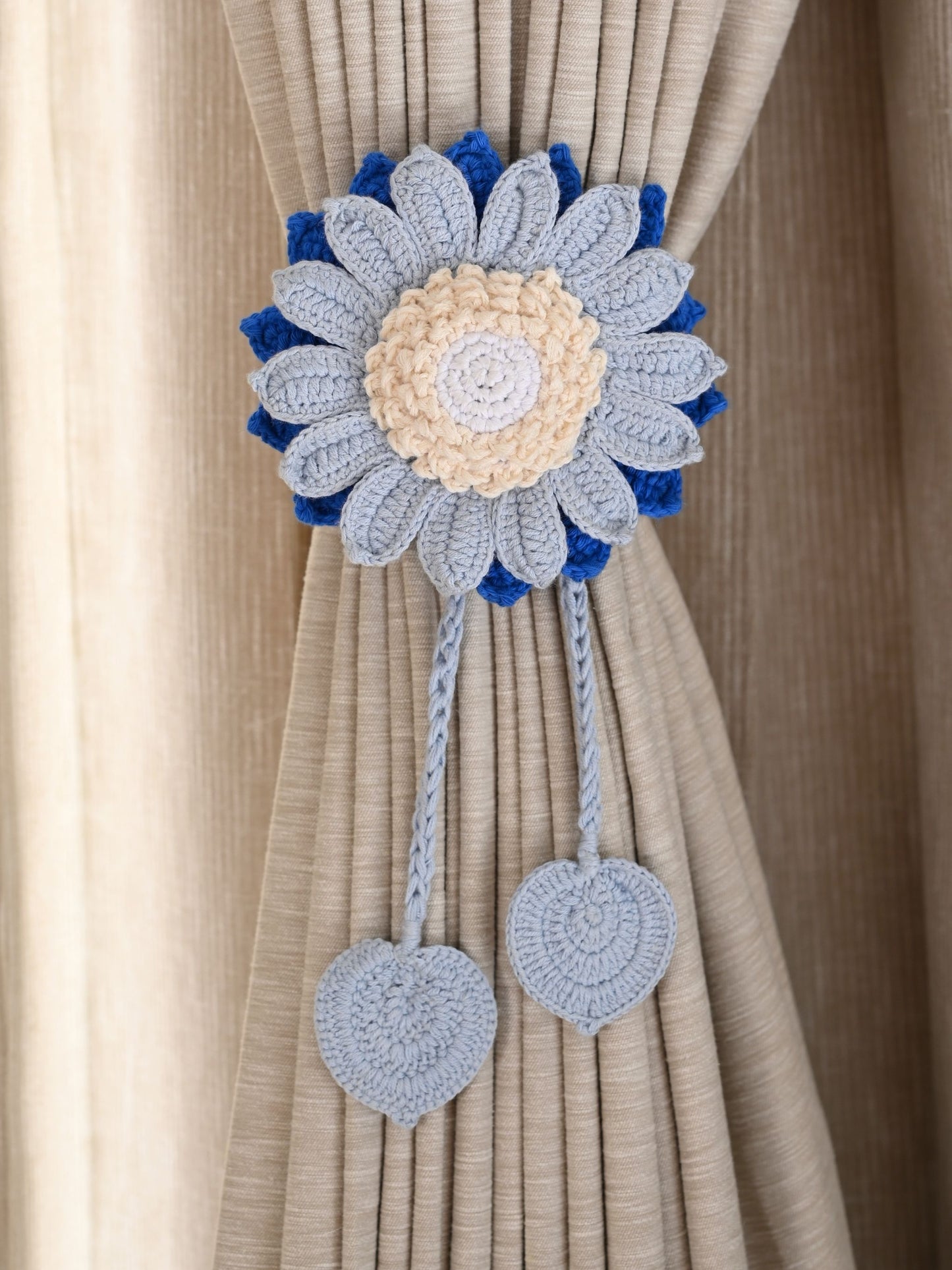Blue Sunflower Curtain Tie