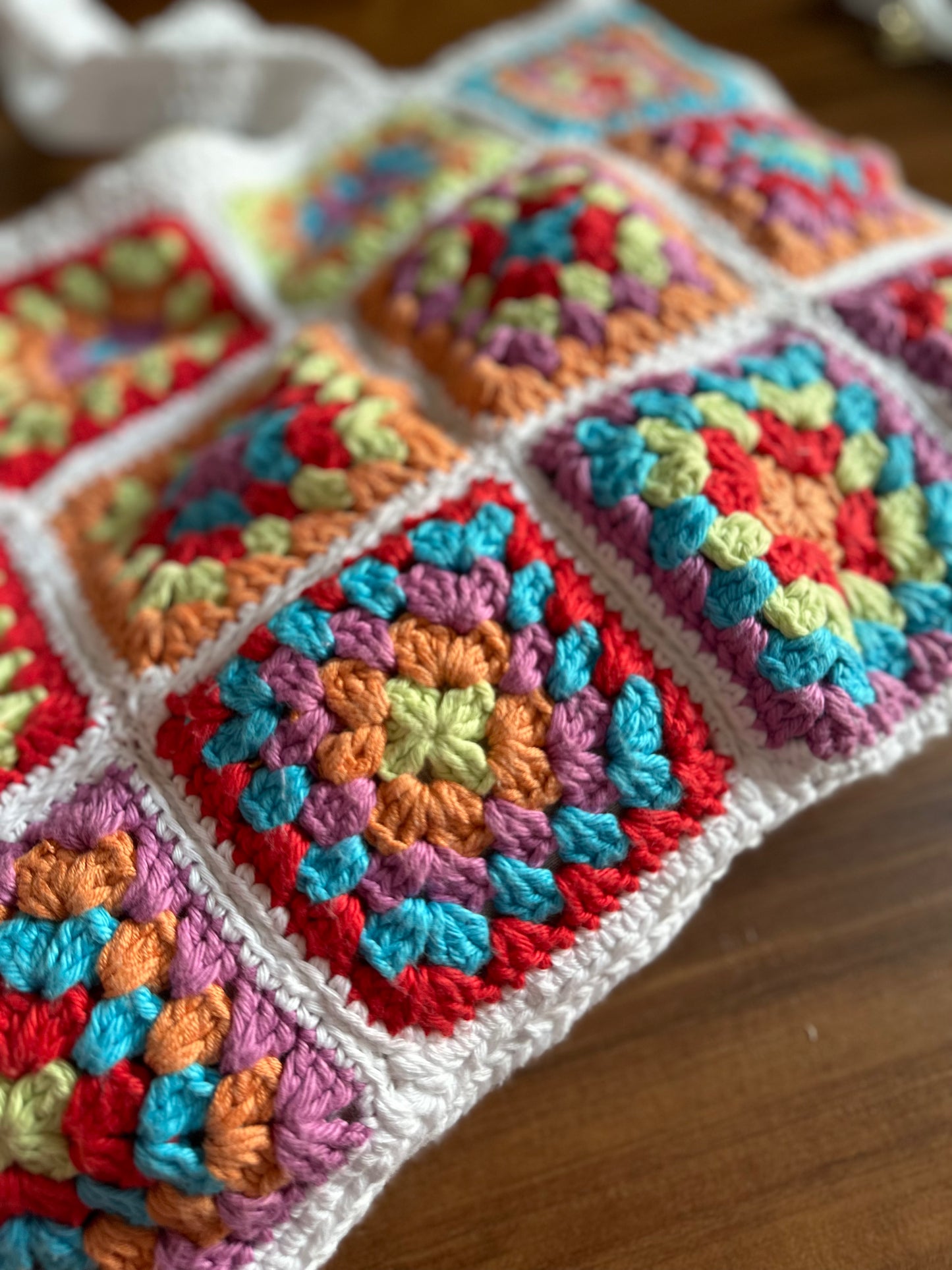 Crochet Granny Square Tote Bag