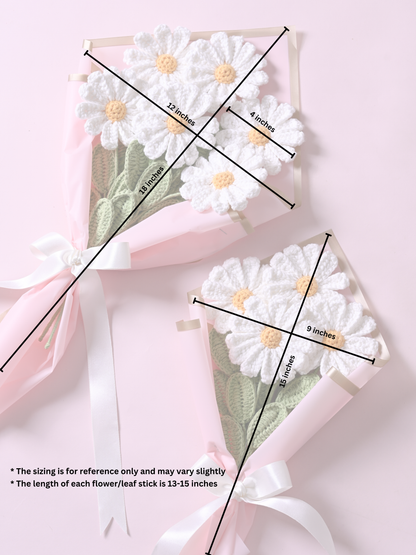 Crochet Daisy Bouquet of 4