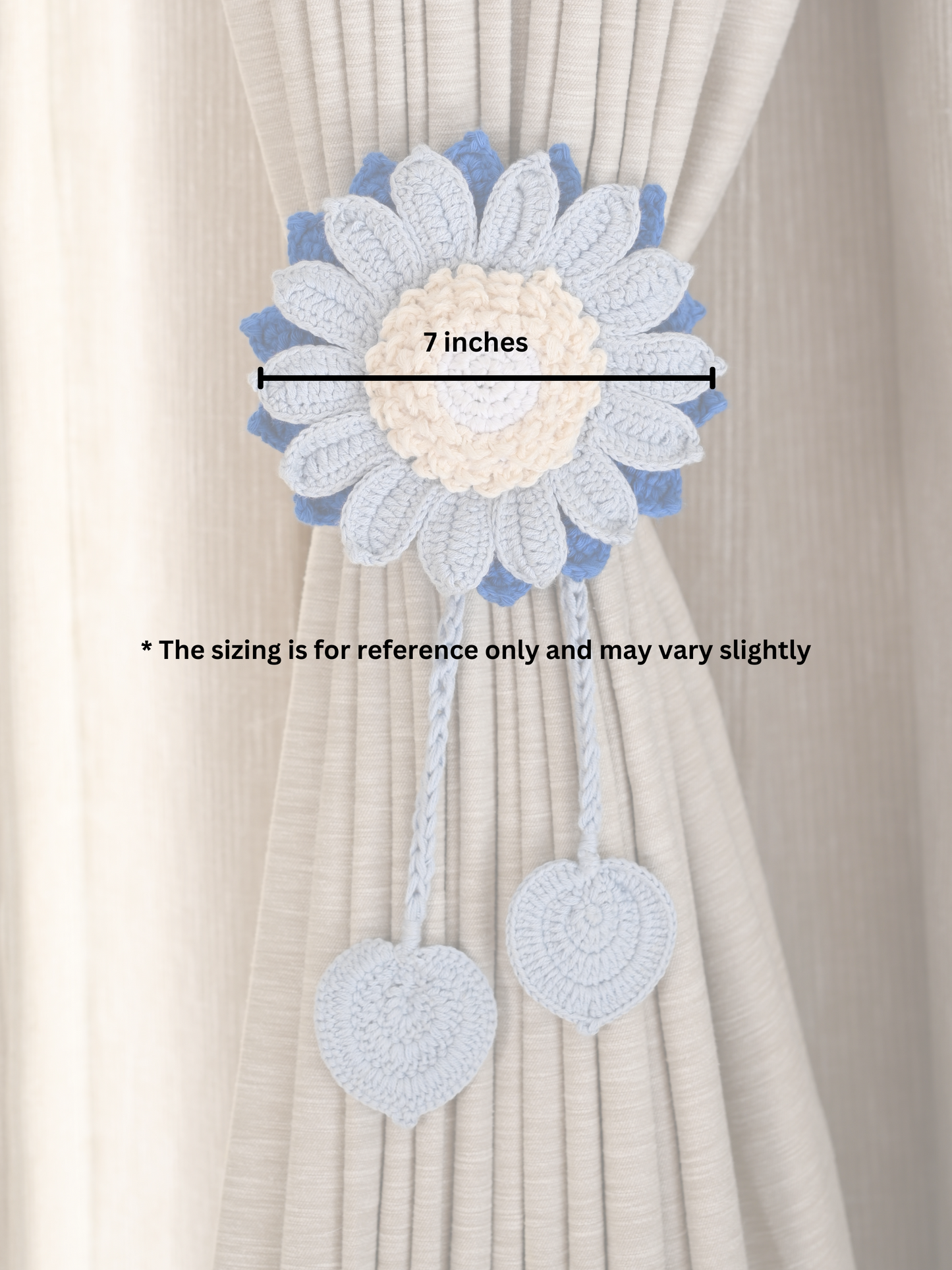 Blue Sunflower Curtain Tie