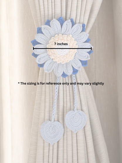 Blue Sunflower Curtain Tie