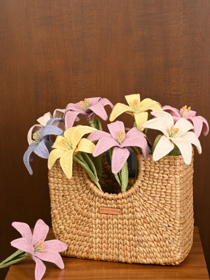 Luxury Blossoms: Exquisite Crocheted Lily Basket