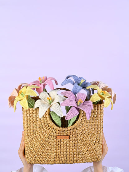 Luxury Blossoms: Exquisite Crocheted Lily Basket