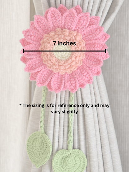 Pink Sunflower Curtain Tie