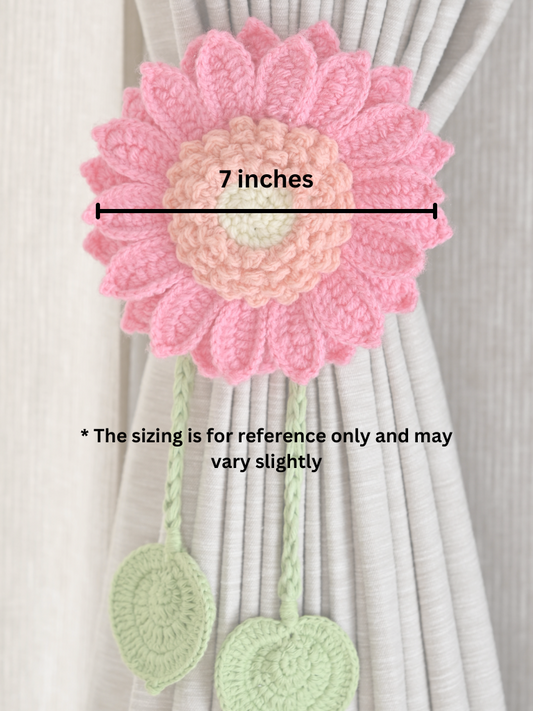 Pink Sunflower Curtain Tie
