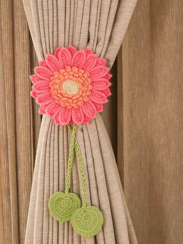 Pink Sunflower Curtain Tie