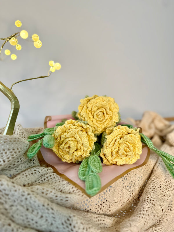 Forever Yellow Rose Bouquet of 3