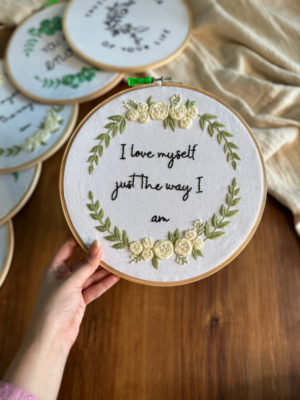 I love myself: Embroidery Hoop