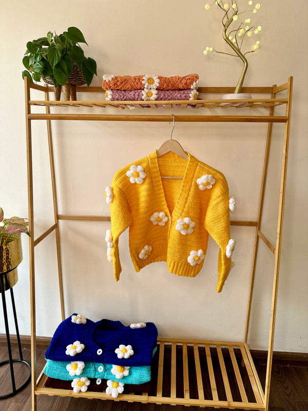 Floral Cardigan: Yellow