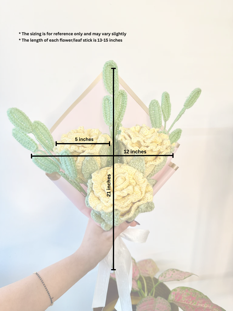 Forever Yellow Rose Bouquet of 3