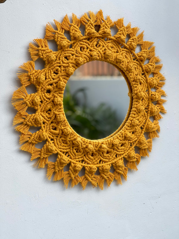 Macrame Double Ring Mirror