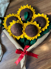 Crochet Sunflowers Bouquet of 5