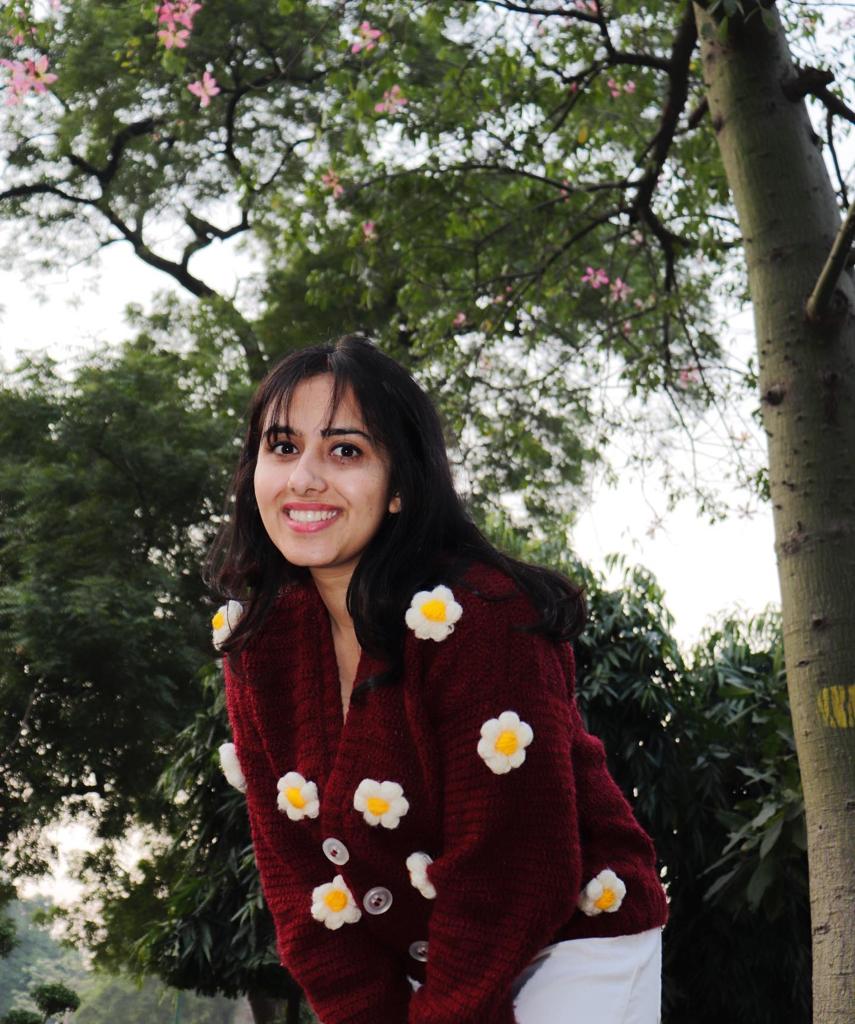 Crochet Flower Cardigan: Maroon