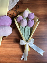 Crochet Tulip Bouquet of 5: Baby Pink and Lilac