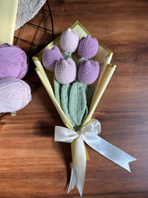 Crochet Tulip Bouquet of 5: Baby Pink and Lilac