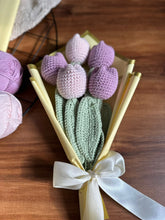 Crochet Tulip Bouquet of 5: Baby Pink and Lilac