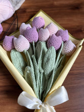 Crochet Tulip Bouquet of 10: Baby Pink and Lilac